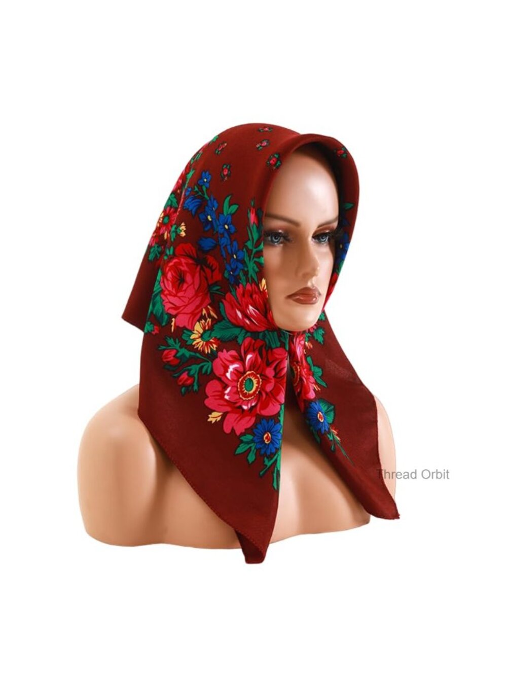 Womens Polyester Square Scarf 27.5in Floral Print Headscarf Shawl